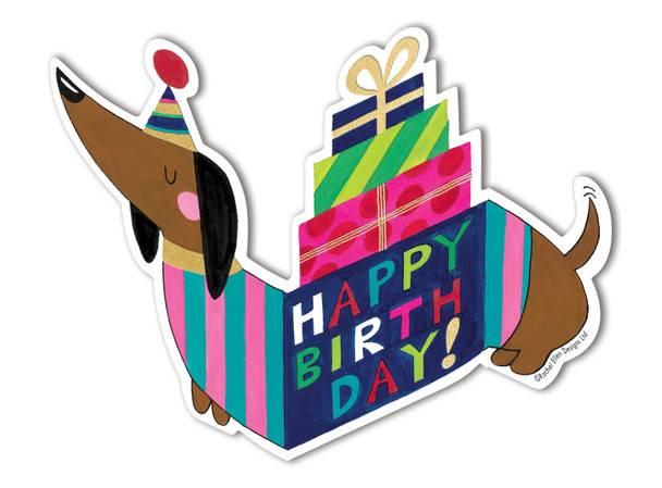 Zig Zag Card HB- Sausage Dog (Gold Foil)