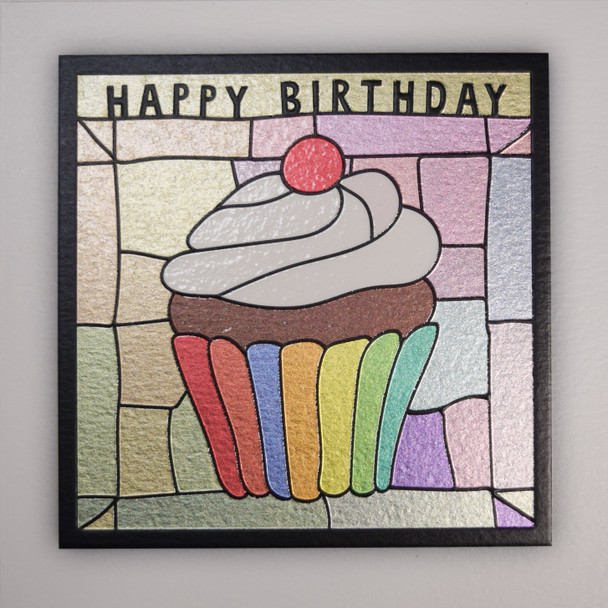 HB- Rainbow Cupcake (Foiled,165x165mm)