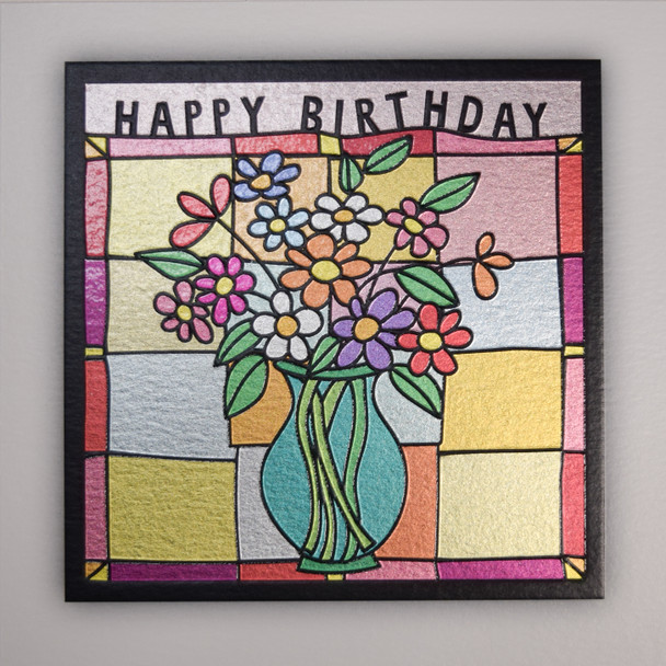 HB- Vase Flowers (Foiled,165x165mm)