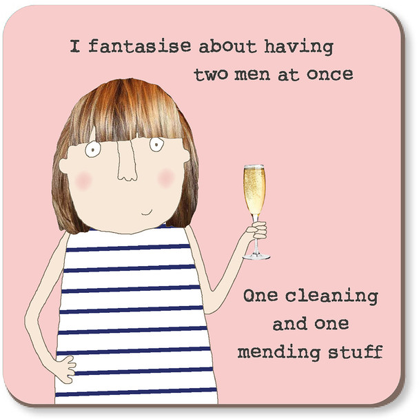 Coaster - Two Men (10x10cm Cork Backing)