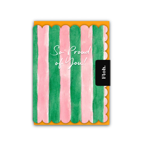 Small Card Well Done- So Proud (scallop, unbagged 90x120mm)