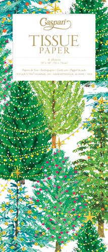 Tissue - Christmas Trees with Lights (Pkt 4)
