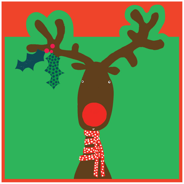 Christmas Rudolph(Diecut,14cm SQ)