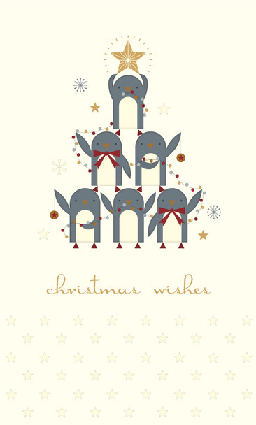 SALE Penguin's Tree (Foil,Deboss,Gem;92x153mm) (X26ART CCX26)