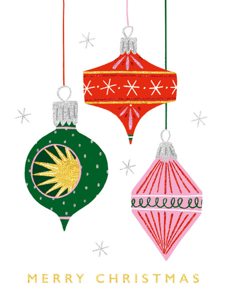 Small Card- Baubles (100x135mm) (X26ART TMX05)