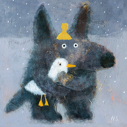 Wolf with a Duck