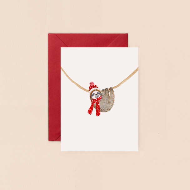 Small Card- Christmas Sloth (120x90mm)