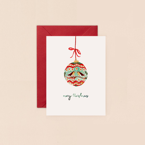 Small Card- Robin Bauble (120x90mm) (X26LMD BIJX027)