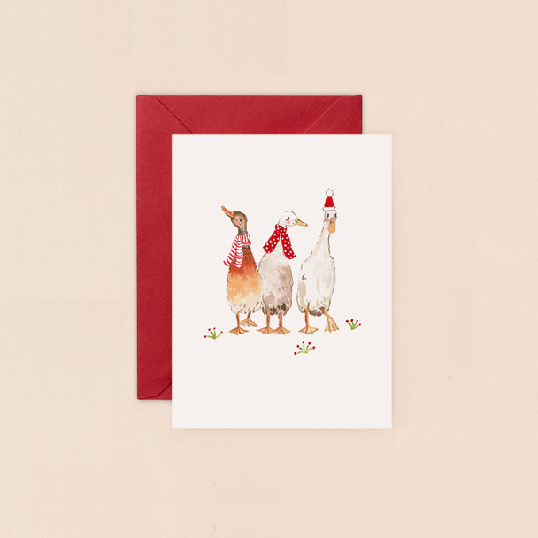 Small Card- Christmas Ducks (120x90mm) (X26LMD BIJX035)