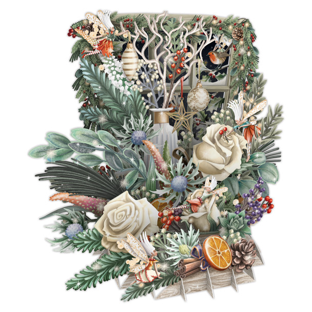 Pop Up Laser Cut - Christmas Floral