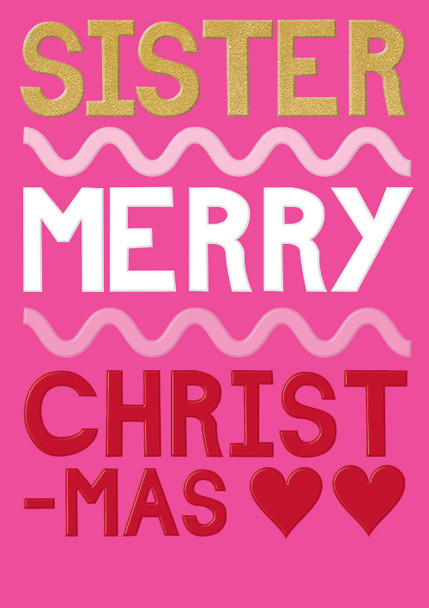 Sister Merry Christmas (Gold Foil & Emboss)