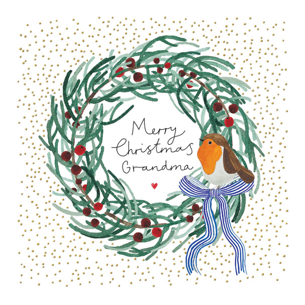 Grandma Wreath Robin (Foil,15.8x15.8cm)