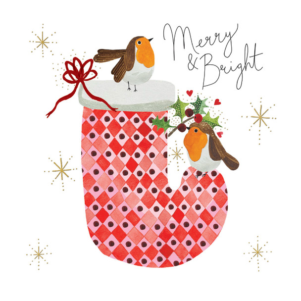 Merry And Bright Robins  (Foil,15.8x15.8cm)