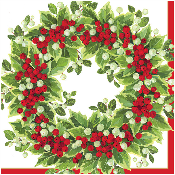 Dinner-Holly & Berry Wreath Pkt20 (X26CAD 17191)
