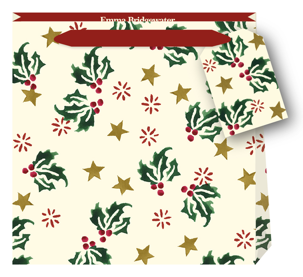 Gift Bag Small- EB SALE Scattered Holly (W13xH13xD7cm) (X26PKBS 03201802)