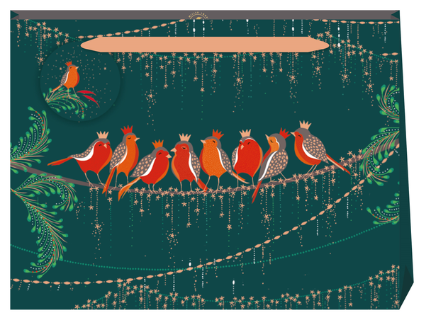 Gift Bag Shopper - SM SALE Robins on a Wire (W36xH27xD12cm) (X26PKBSH 03163705)