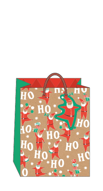 Bag Medium Portrait - Jolly Santa 180x230x100mm