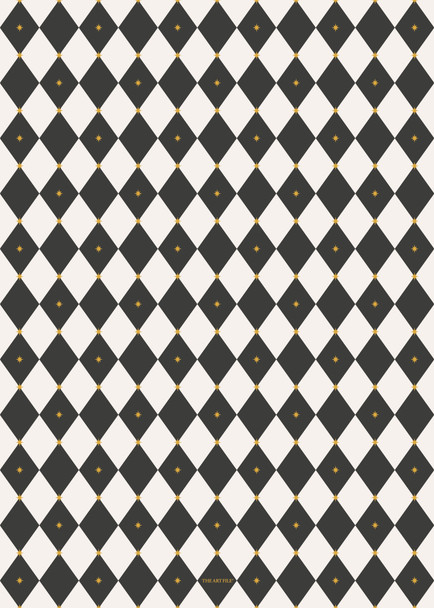 Wrap - Black & White Harlequin (double sided, foiled)
