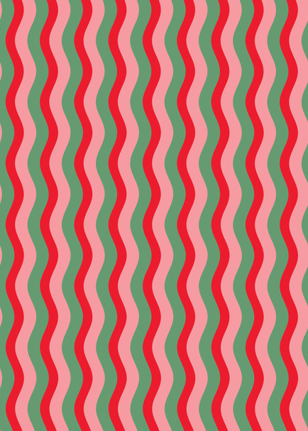Rollwrap - Red Pink Wave Xmas 3m