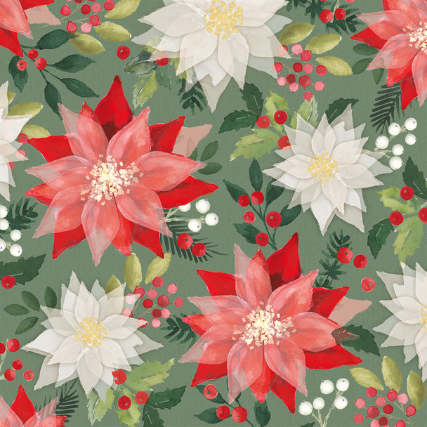 Merry Poinsettia Green