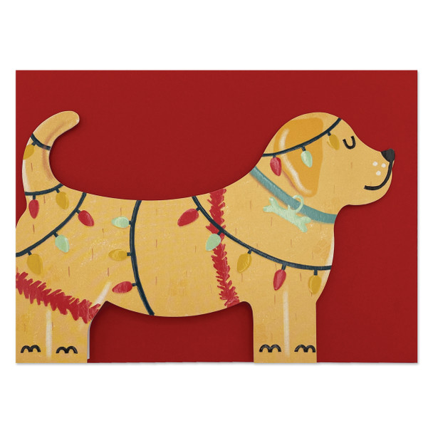 Labrador Puppy in Christmas Lights (Die-cut)