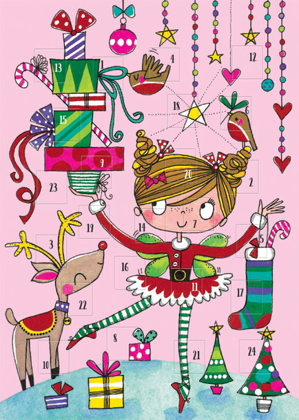 Advent Calendar Card Flitter - Fairy Reindeer (X26RED ADCRD11)