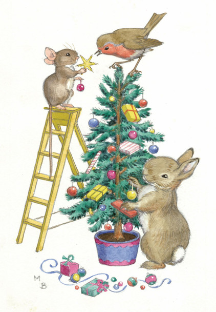 SALE Nostalgia- Rabbit & Mouse Decorating Tree (X26POF MOL03)