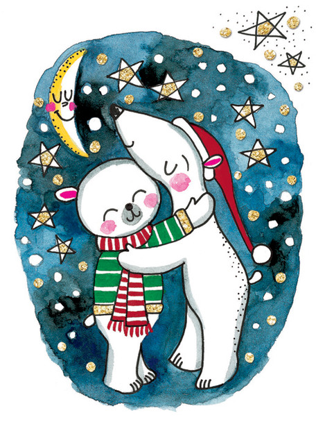 Pkt 5 Flitter SALE- Polar Bear Hug (1.08ea) (X26RED XGPK22)