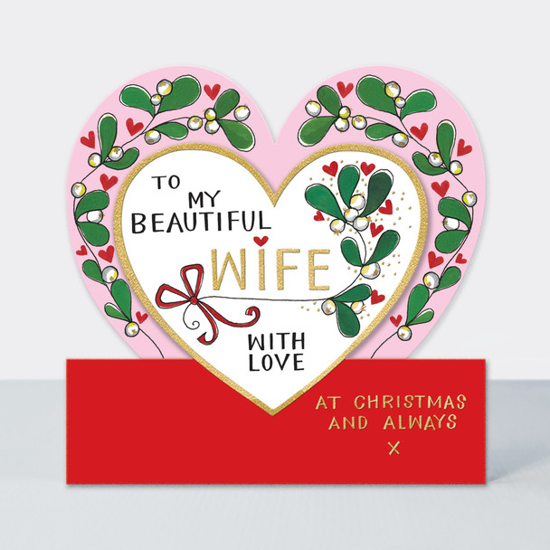 SALE - Wife Mistletoe Heart (Die-Cut)