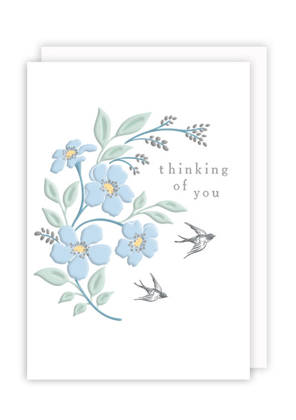 TOY- Floral Posy with Swallows (Foiled & Embossed)