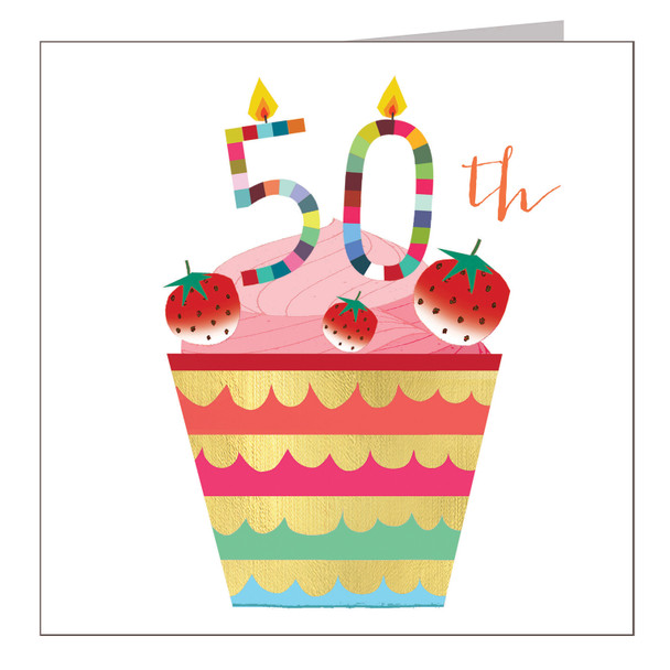HB- 50th Birthday Cupcake (140x140mm)