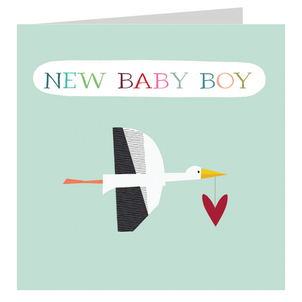 NB- Baby Boy Stork (Linen Board)
