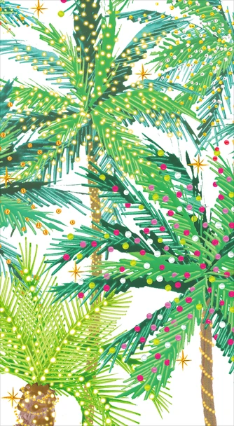 Guest Towel- Palm Trees with Lights Pkt15