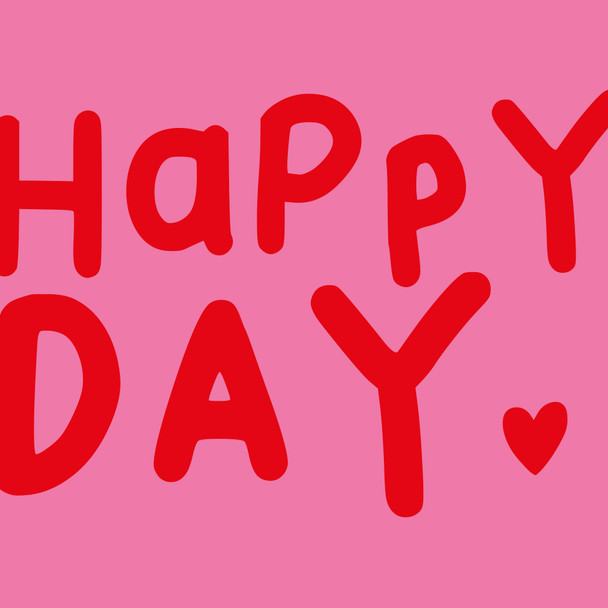 Happy Day Heart Pink Red