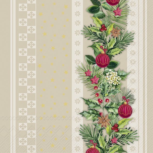 Christmas Elements Stripes Cream