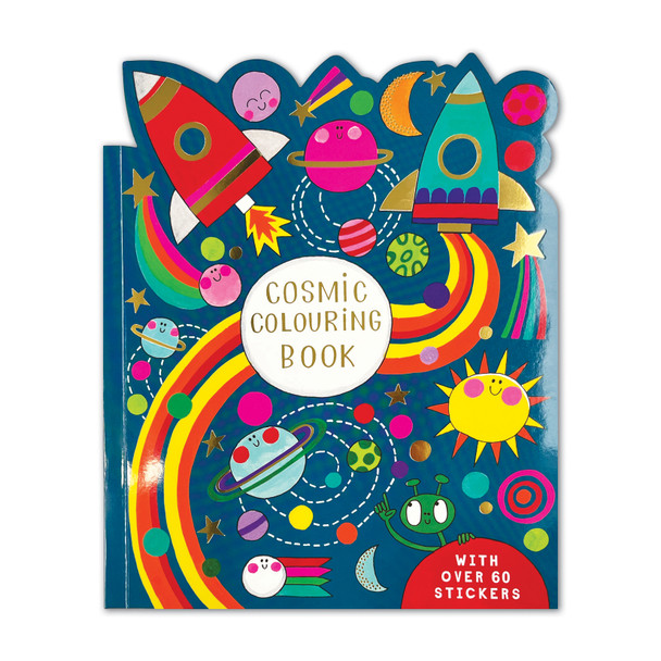 Colouring Bk, 2 Sticker Pg- Cosmic (Die-Cut,Gold Foil)