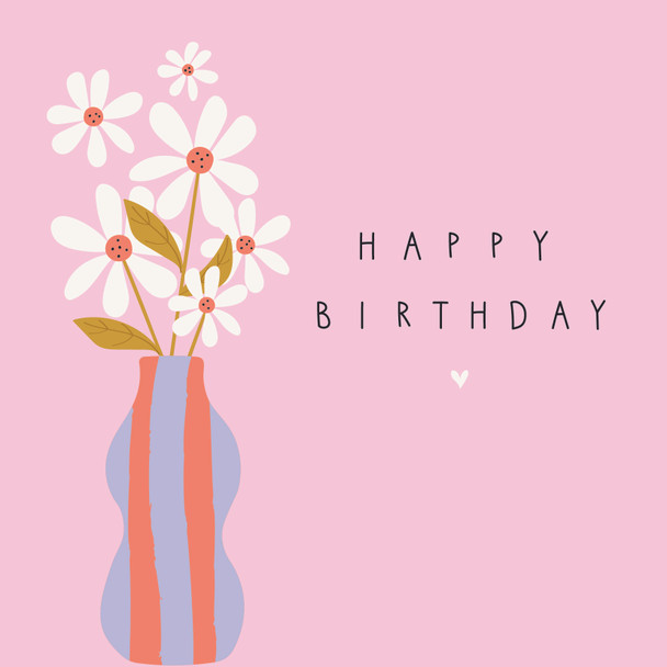 Mabel HB- Birthday Vase (Embossed)