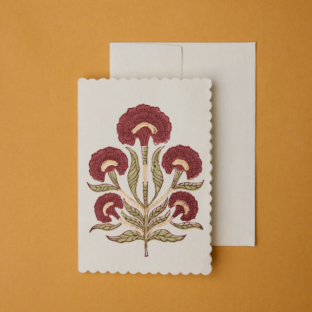 Handprinted Cotton A6 Mughal - Poppy Scarlet (unbagged)