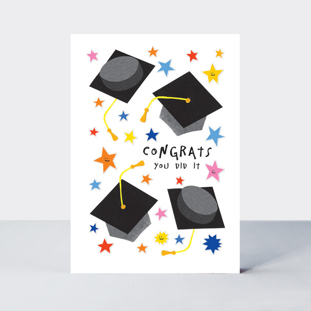 Bookworm GRAD- Tossing Caps (Embossed)