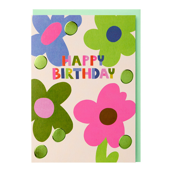HB- Flowers Polka Dot (Embossed, Green Foil)