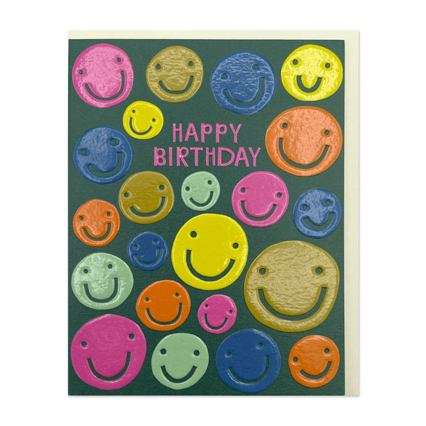 Small Card HB- Smiley Faces (95x125mm, Spot UV, Emboss)