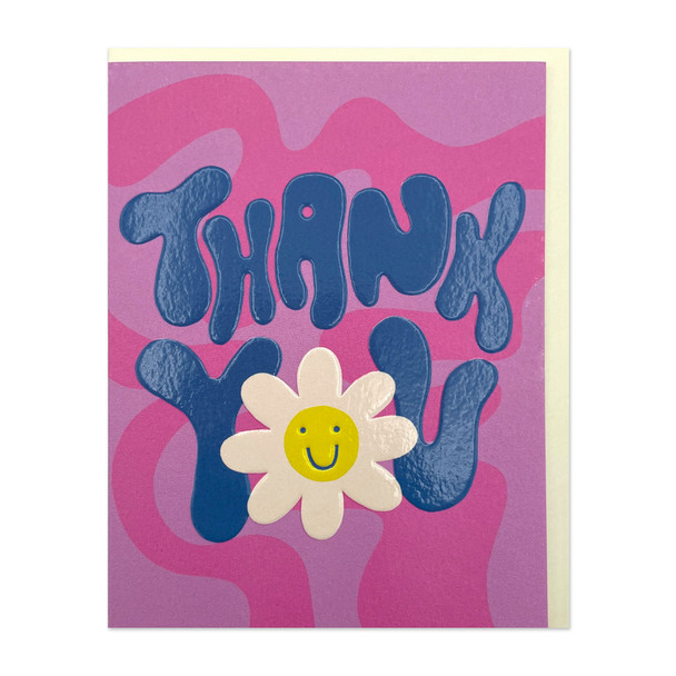 Small Card TY- Wave Flower (95x125mm, Spot UV, Emboss)