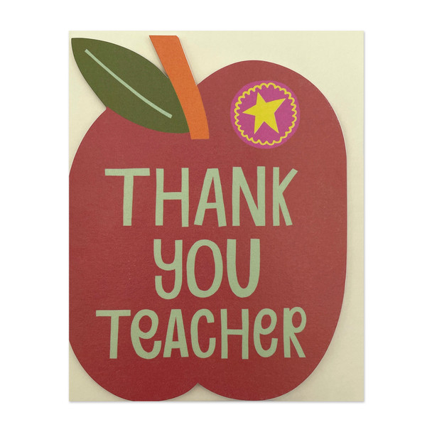 Small Card TY- Teacher Apple (95x125mm, Die Cut)