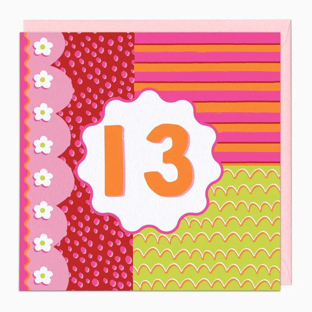 HB- Fluro Flowers 13th Birthday (unbagged)