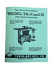 Tobin Arp Model TA 14 & 15 Line Bore Machine Instruction Manual