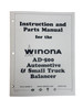 Winona Van Norman Model AD-500  Crankshaft Balancer Manual
