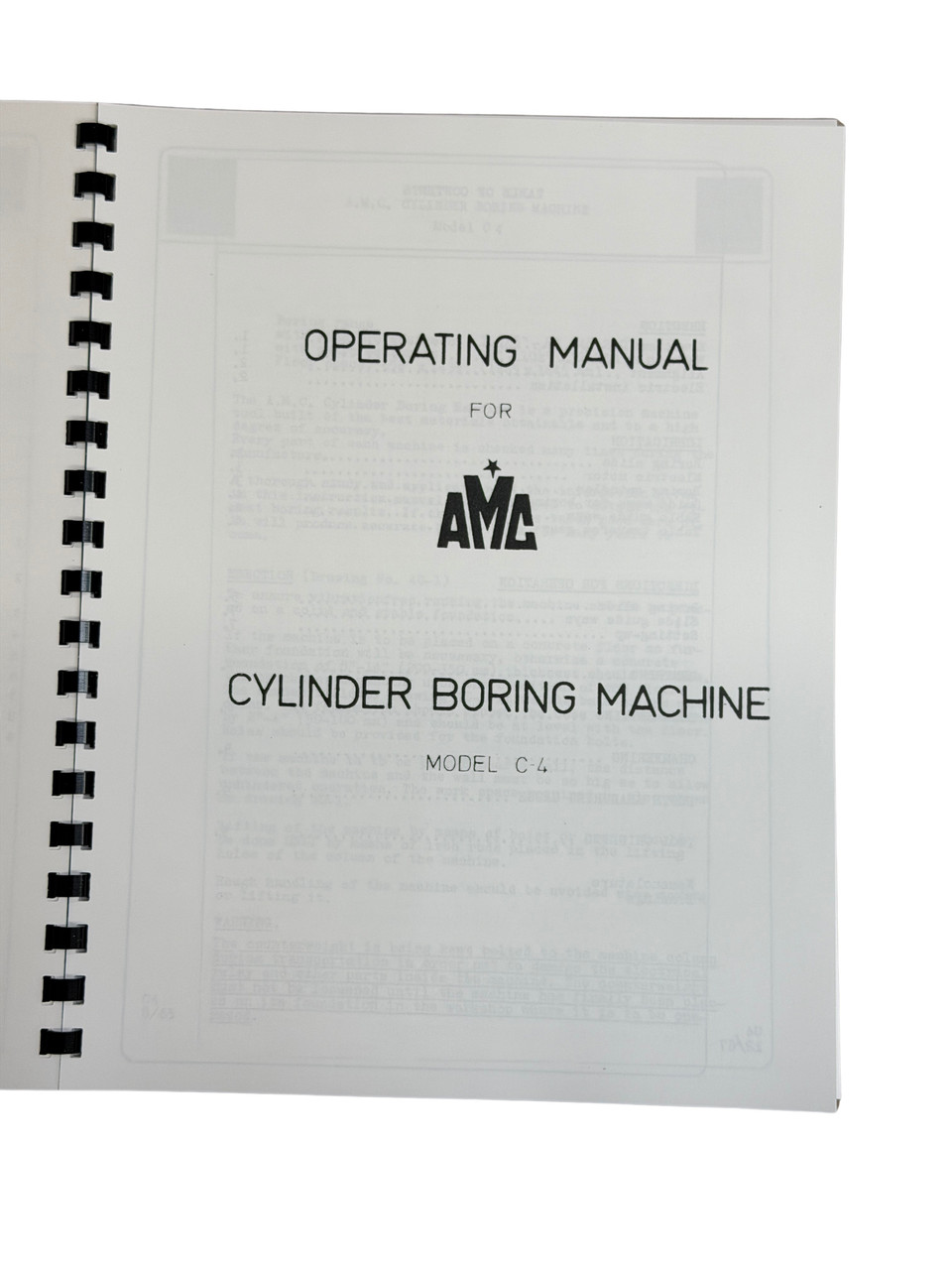 AMC C4 Boring Bar Instruction and Parts Manual
