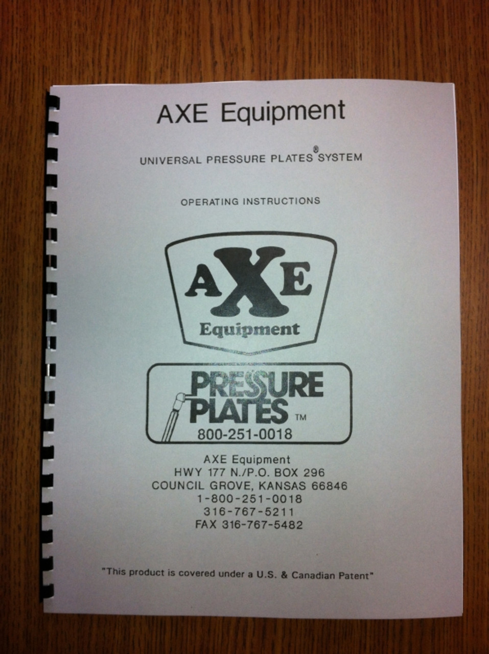 Axe Pressure Plates Manual