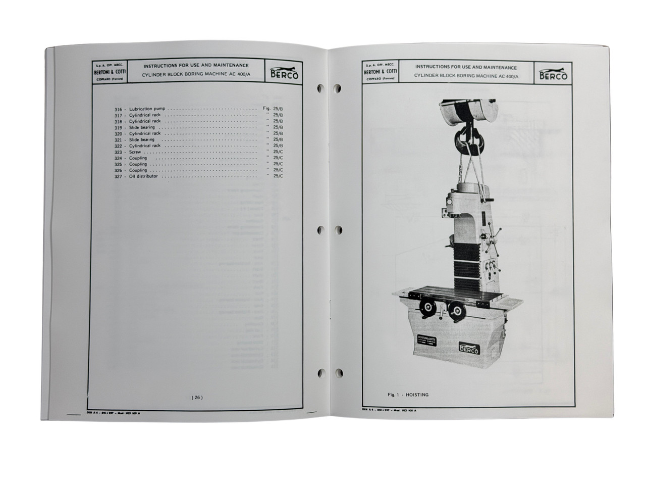 Berco Model AC400/A Boring Bar Manual