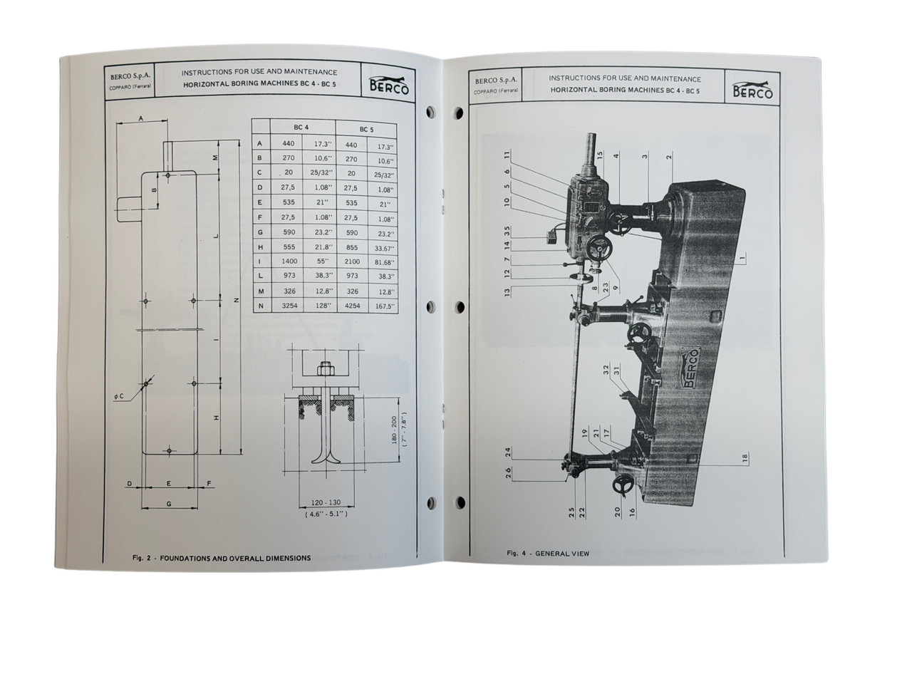 Berco Model BC4 & BC5 line Boring Machine Manual